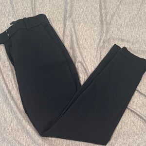 H&M Navy Blue Fitted Straight Leg Trousers (Size: 4)